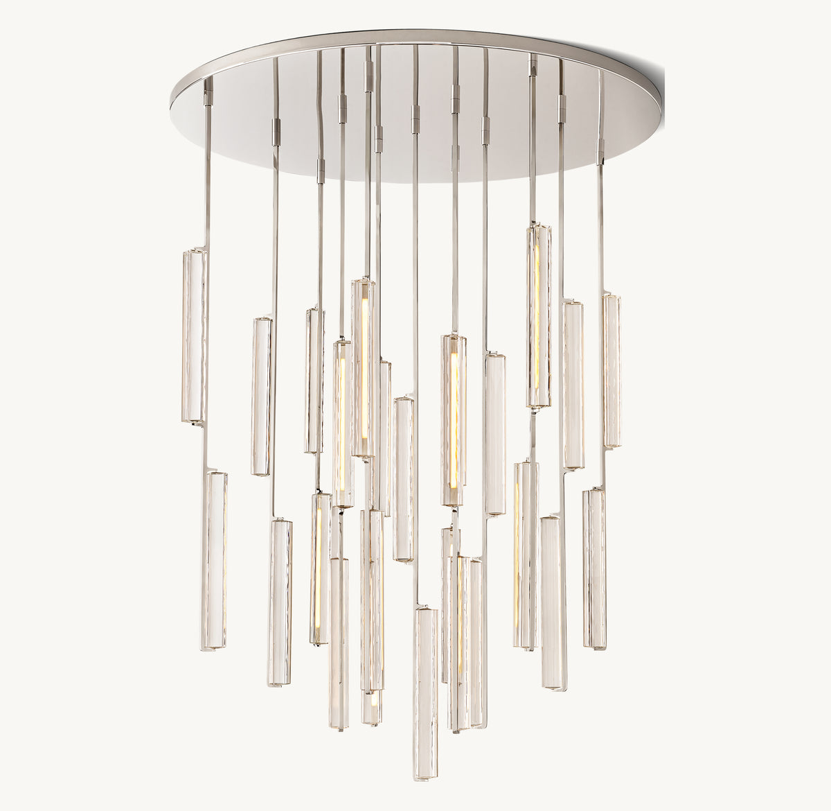 Sculptural Audubon Crystal Round Chandelier