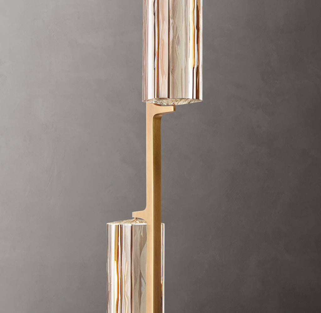 Sculptural Audubon Crystal Linear Chandelier