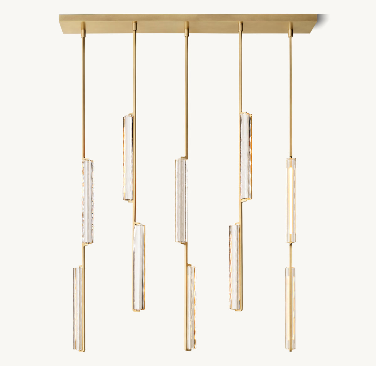 Sculptural Audubon Crystal Linear Chandelier, alternate view