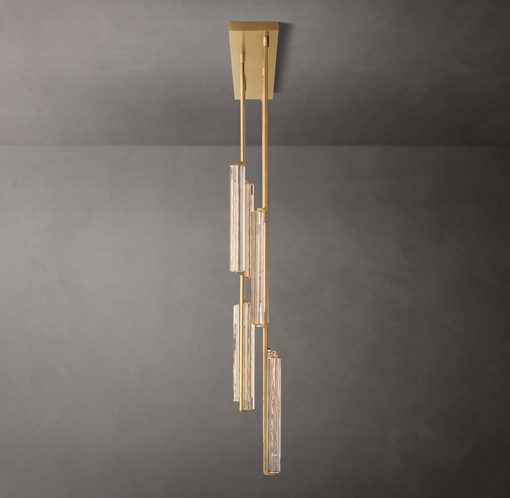 Sculptural Audubon Crystal Linear Chandelier
