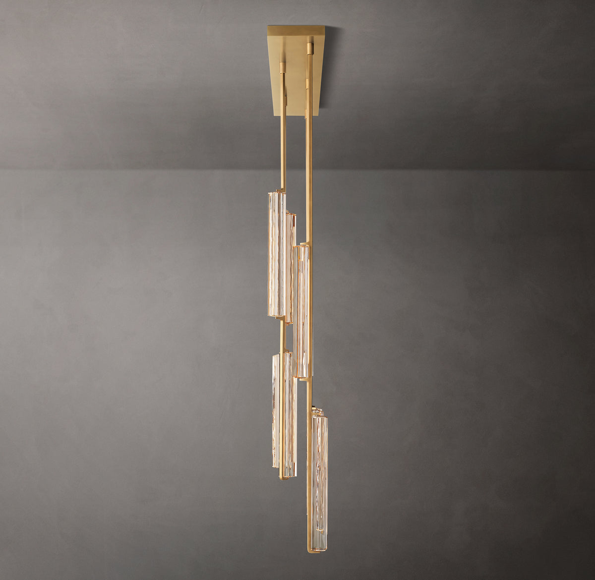 Sculptural Audubon Crystal Linear Chandelier