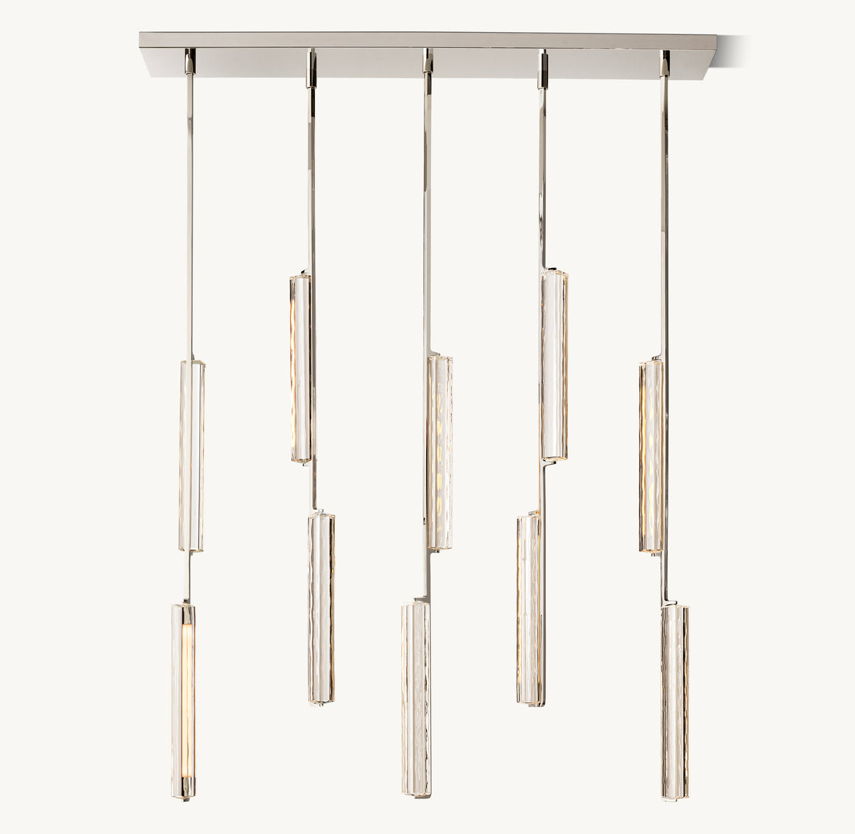 Sculptural Audubon Crystal Linear Chandelier, alternate view