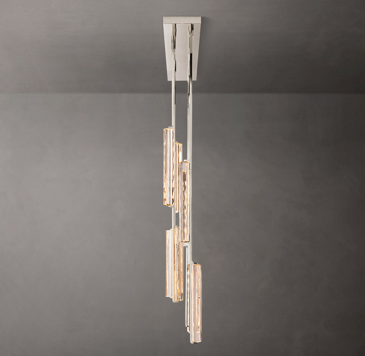 Sculptural Audubon Crystal Linear Chandelier