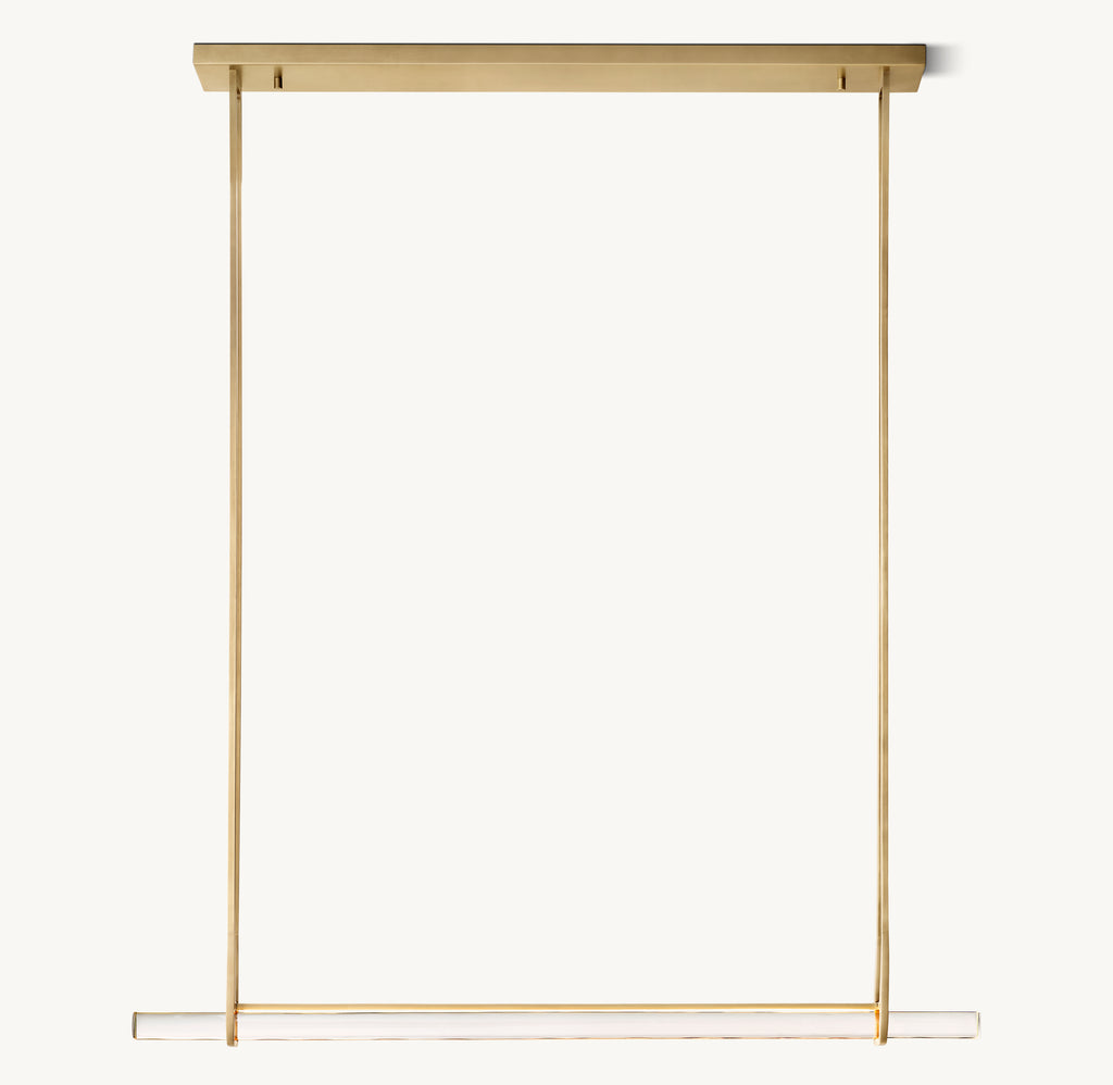 Sculptural Audubon Crystal Single Bar Linear Chandelier, alternate view
