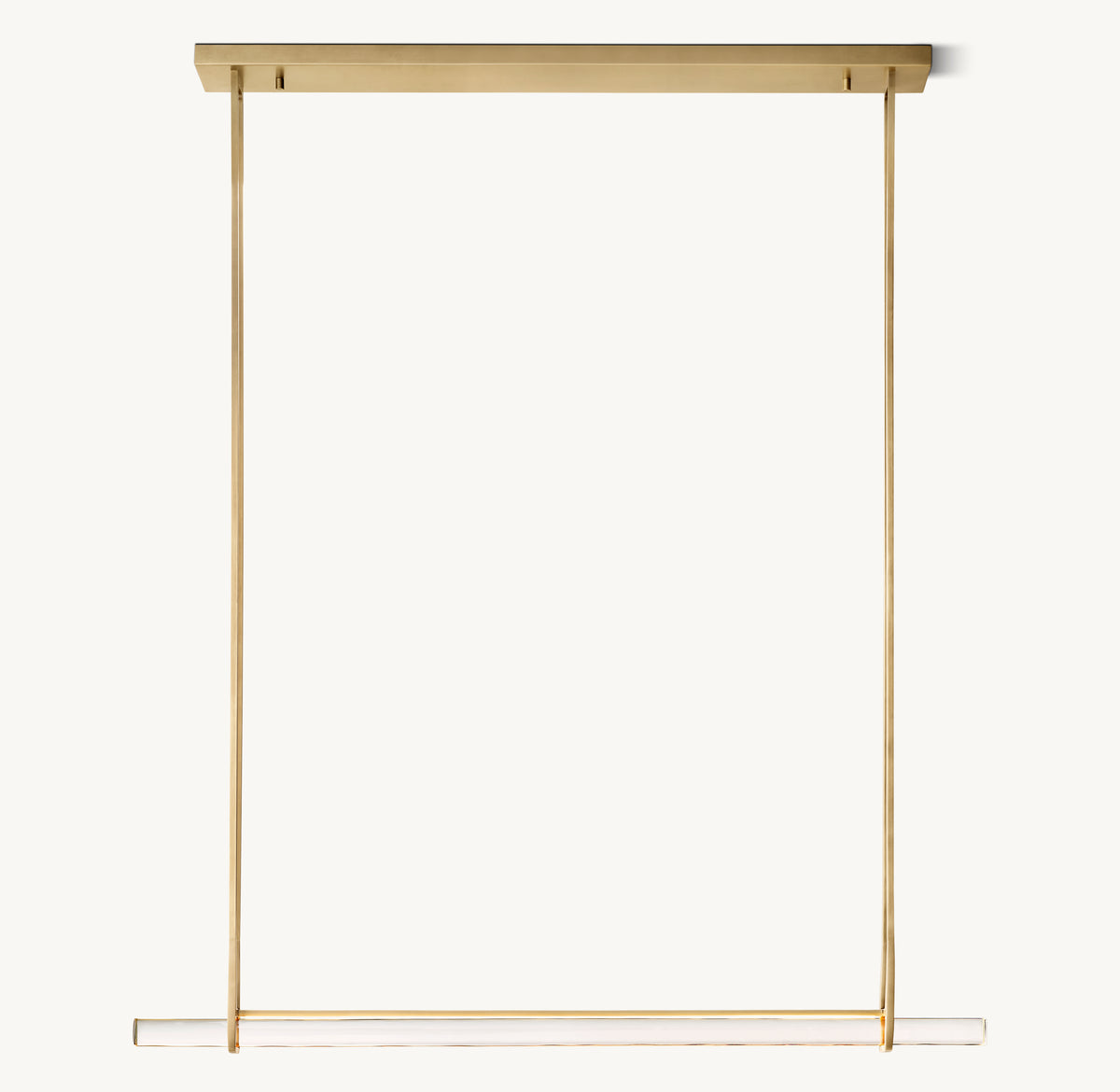 Sculptural Audubon Crystal Single Bar Linear Chandelier, alternate view