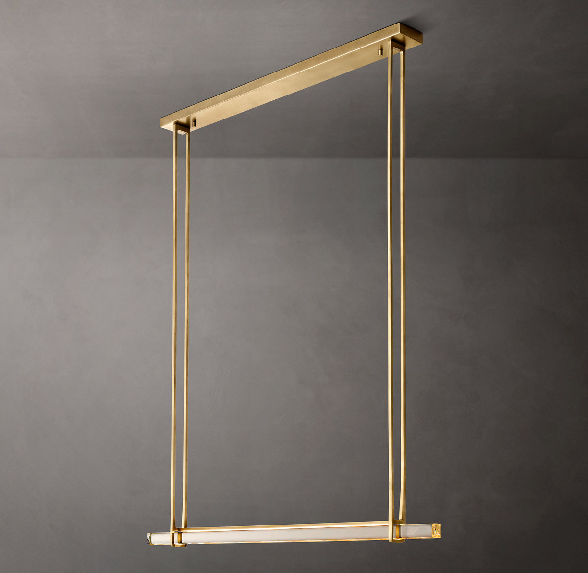 Sculptural Audubon Crystal Single Bar Linear Chandelier