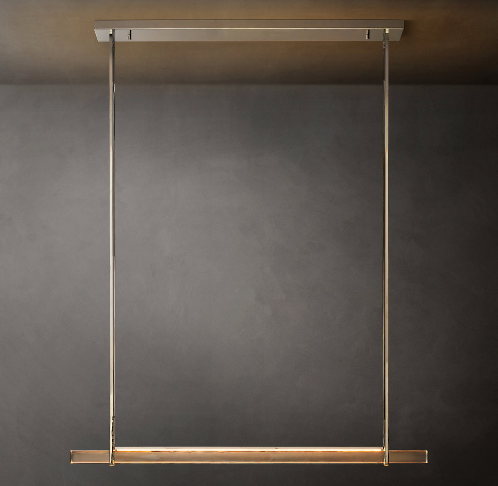 Sculptural Audubon Crystal Single Bar Linear Chandelier