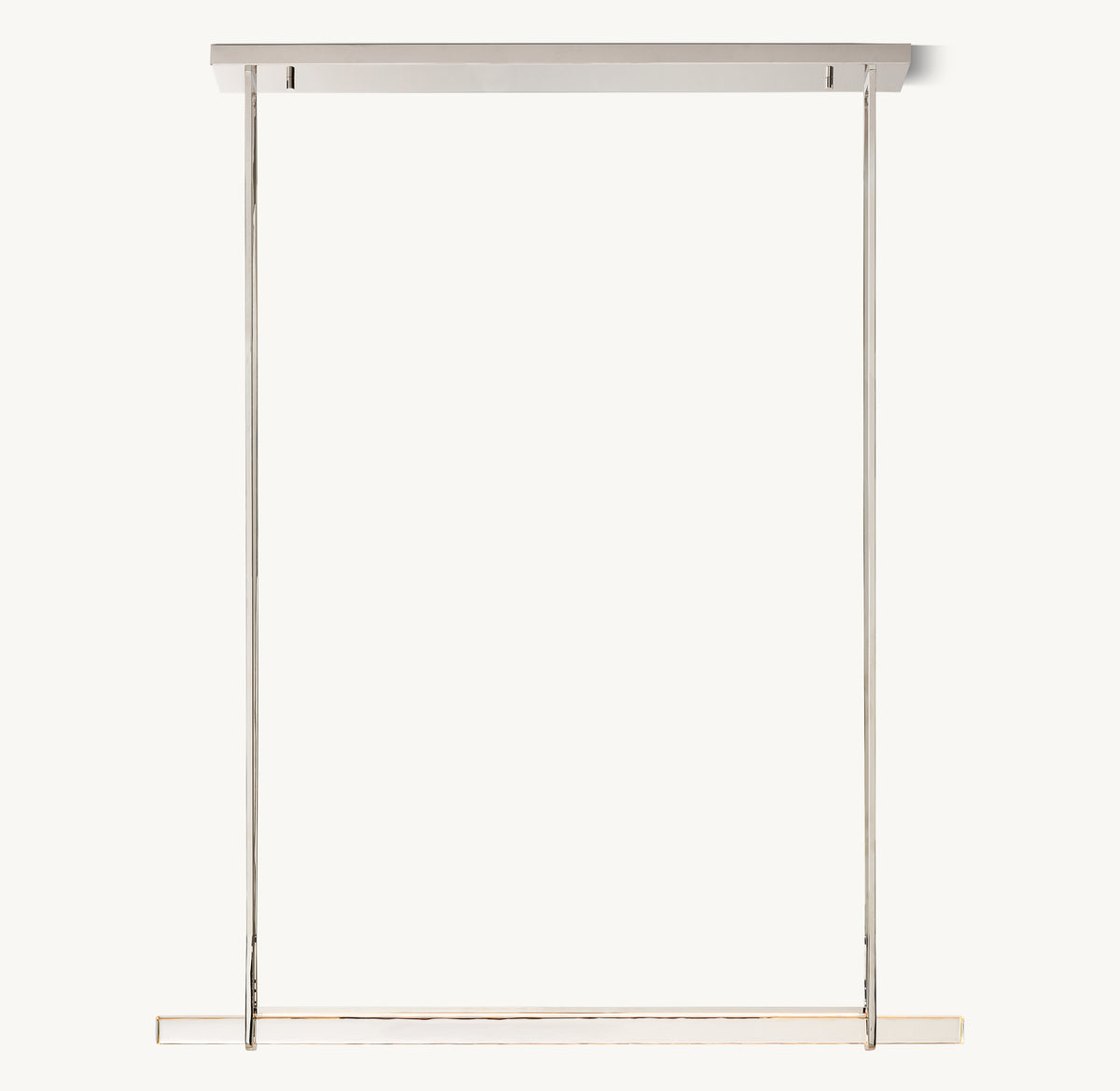 Sculptural Audubon Crystal Single Bar Linear Chandelier, alternate view