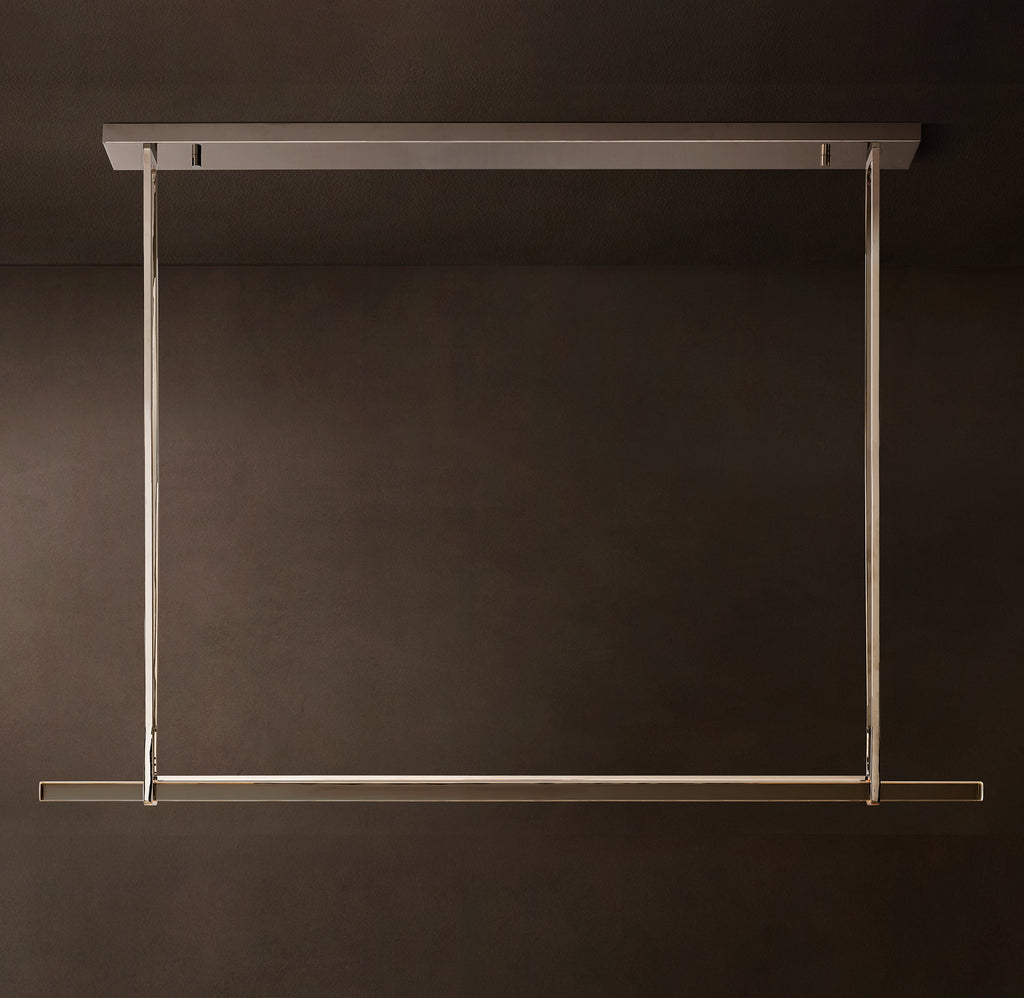 Sculptural Audubon Crystal Single Bar Linear Chandelier