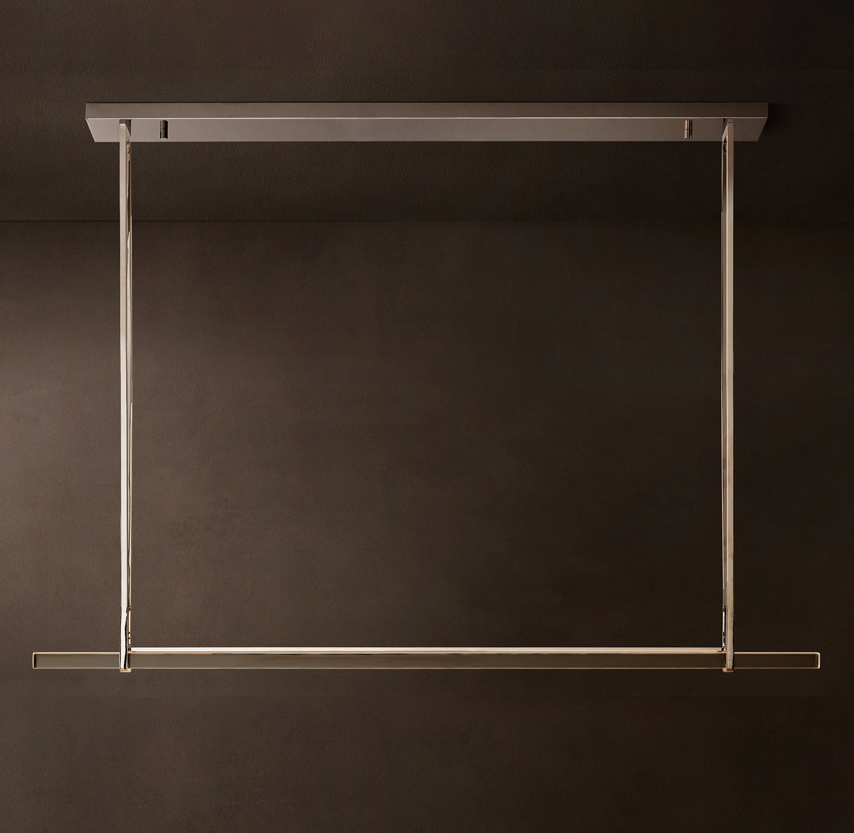 Sculptural Audubon Crystal Single Bar Linear Chandelier