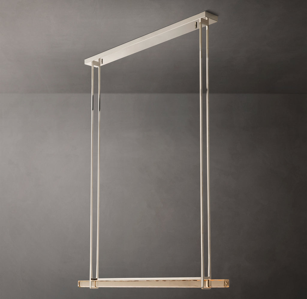 Sculptural Audubon Crystal Single Bar Linear Chandelier