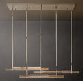 Sculptural Audubon Crystal Triple Bar Linear Chandelier