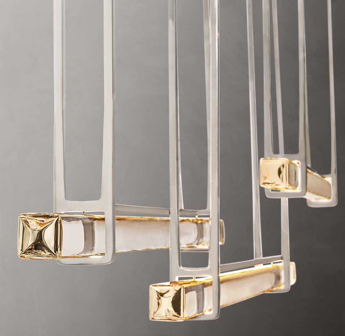 Sculptural Audubon Crystal Triple Bar Linear Chandelier – 72"
