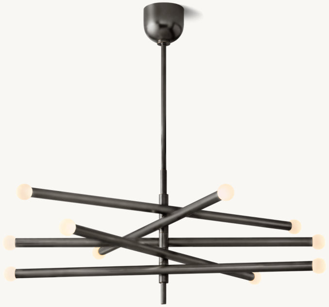 Sculptural Rousseau 10-Light Mobile Orb Chandelier, alternate view