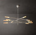 Sculptural Rousseau 10-Light Mobile Etched Rod Chandelier