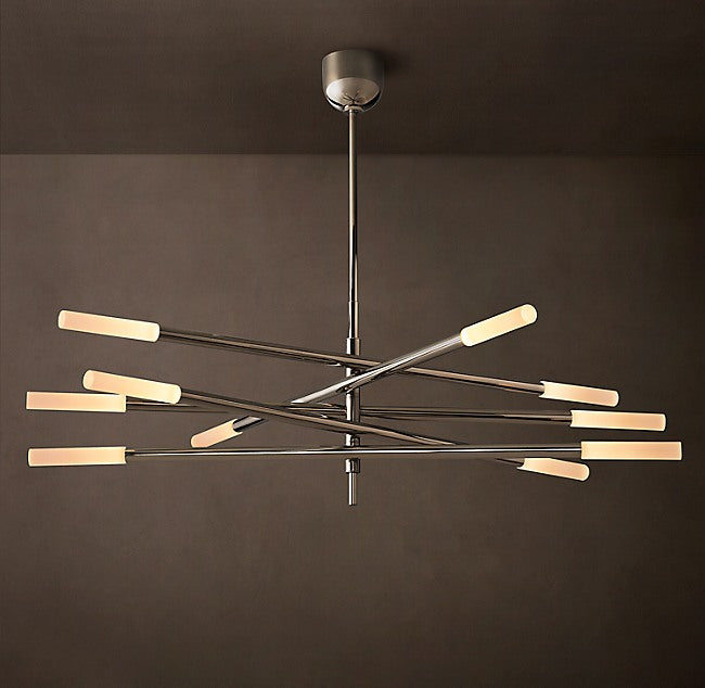 Rousseau 10-Light Mobile Etched Rod Chandelier