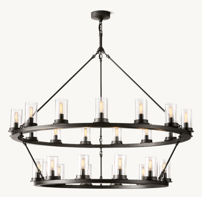 Artisan Ondra Round Two-Tier Clear Glass Chandelier