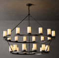 Artisan Ondra Round Two-Tier Milk Glass Chandelier