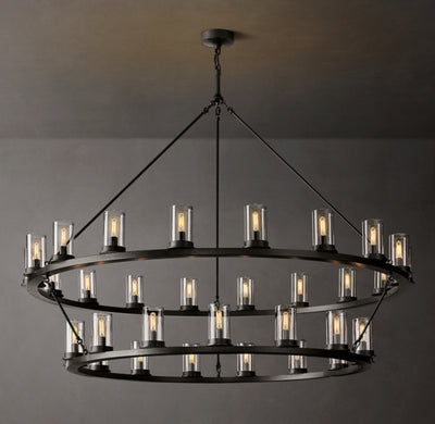 Artisan Ondra Round Two-Tier Clear Glass Chandelier