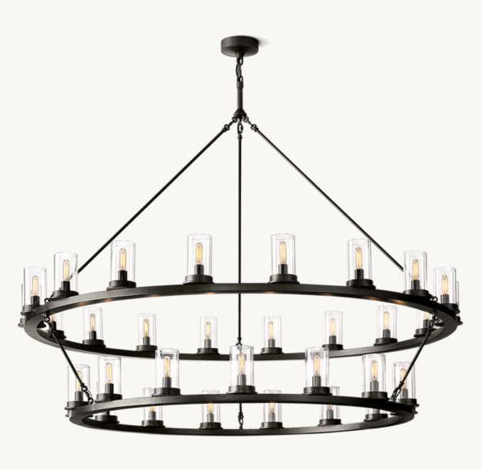 Artisan Ondra Round Two-Tier Clear Glass Chandelier