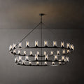 Artisan Ondra Round Two-Tier Clear Glass Chandelier