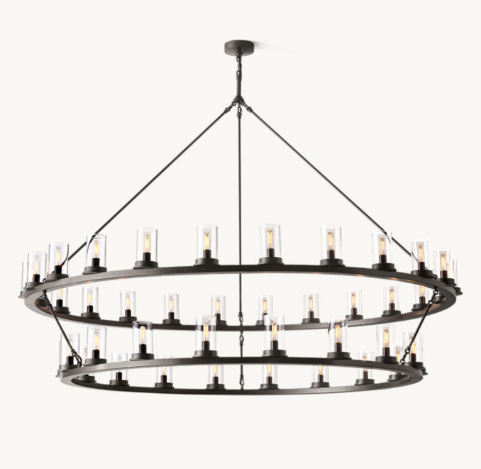 Artisan Ondra Round Two-Tier Clear Glass Chandelier