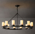 Artisan Ondra Round Milk Glass Chandelier