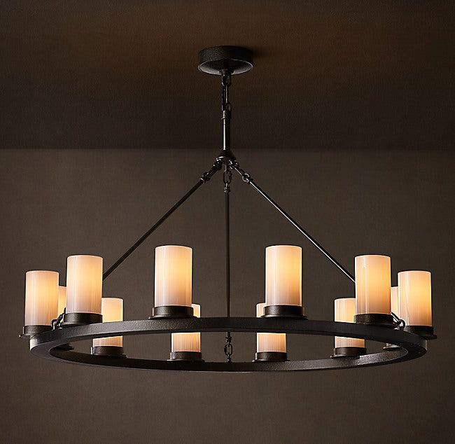 Ondra Round Milk Glass Chandelier