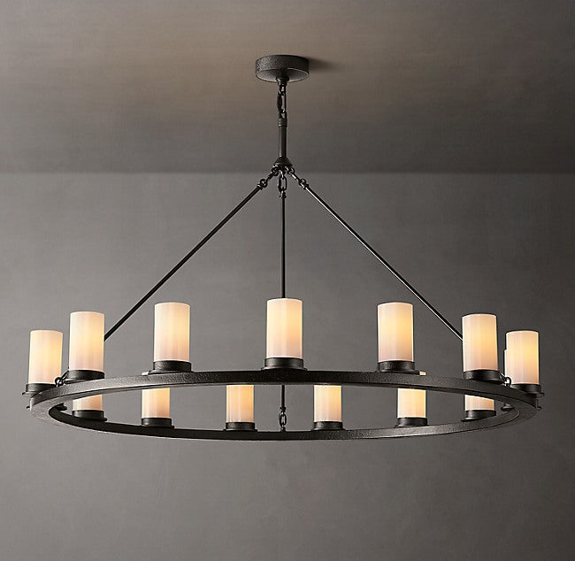 Ondra Round Milk Glass Chandelier