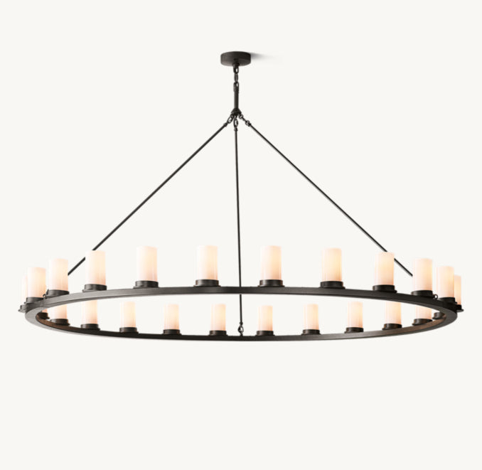 Artisan Ondra Round Milk Glass Chandelier
