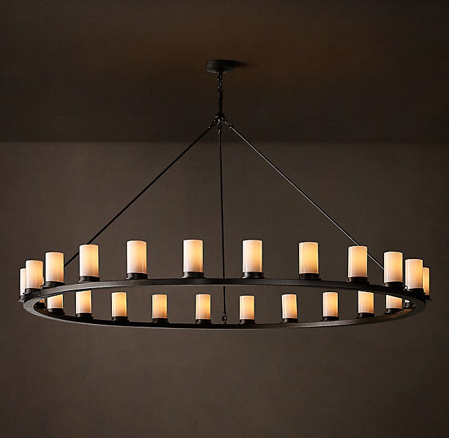 Ondra Round Milk Glass Chandelier