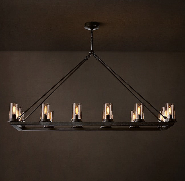 Ondra Linear Clear Glass Chandelier