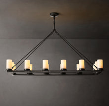 Artisan Ondra Linear Milk Glass Chandelier