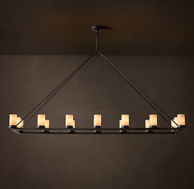 Ondra Linear Milk Glass Chandelier