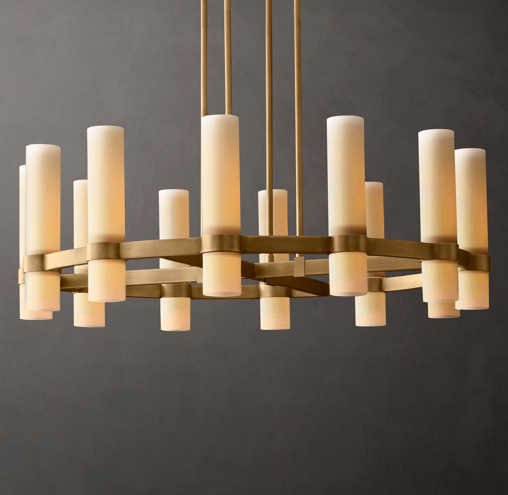 Artisan Ravelle Round Milk Glass Chandelier