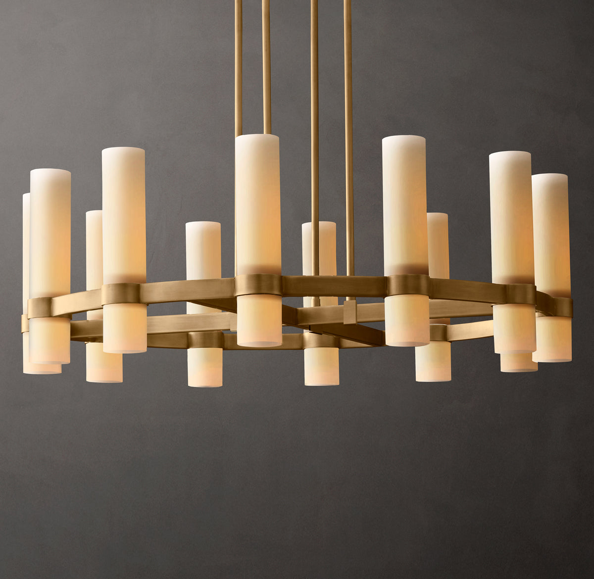 Artisan Ravelle Round Milk Glass Chandelier