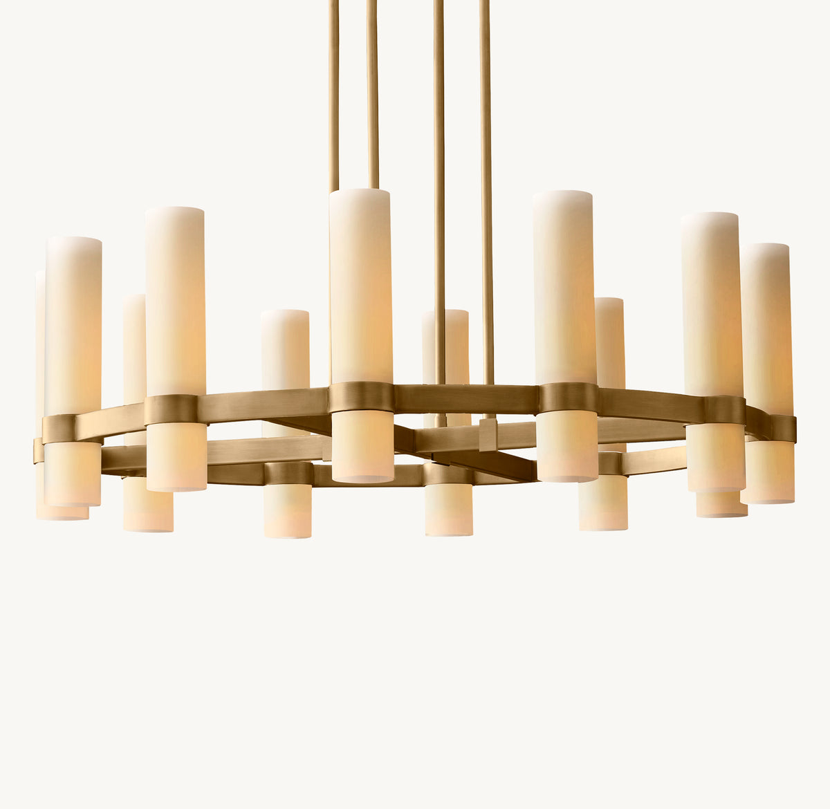 Artisan Ravelle Round Milk Glass Chandelier, alternate view