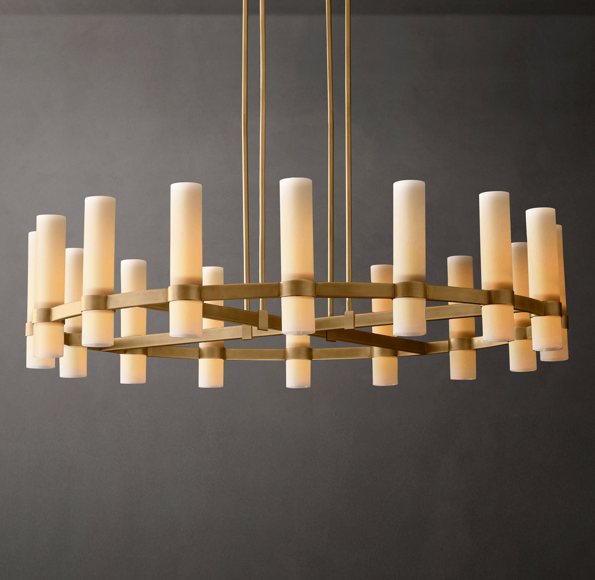 Artisan Ravelle Round Milk Glass Chandelier