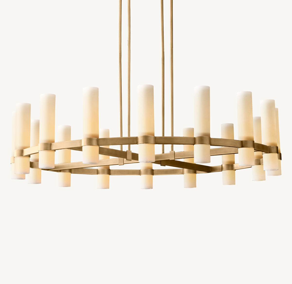 Artisan Ravelle Round Milk Glass Chandelier, alternate view
