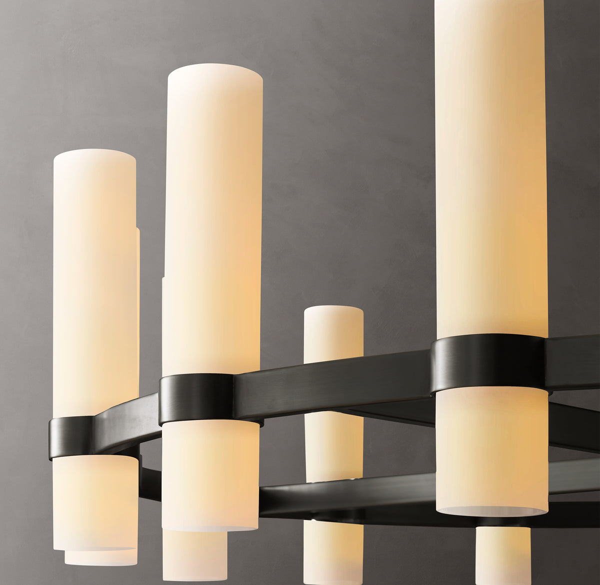 Artisan Ravelle Round Milk Glass Chandelier – 48"