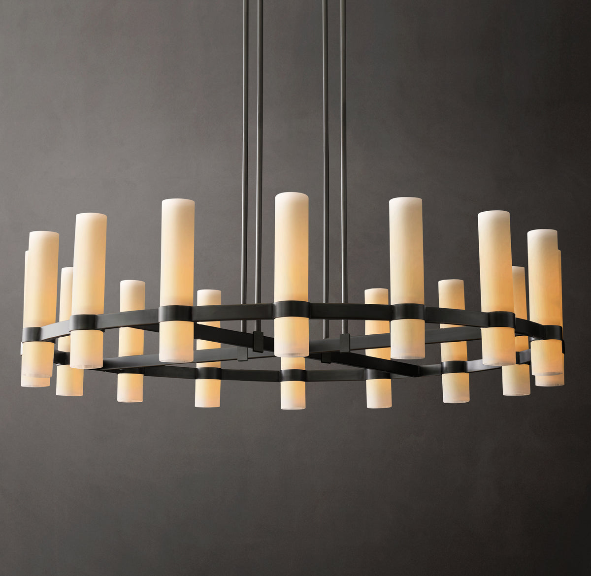 Artisan Ravelle Round Milk Glass Chandelier
