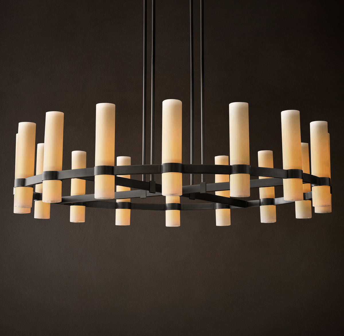 Artisan Ravelle Round Milk Glass Chandelier – 48"