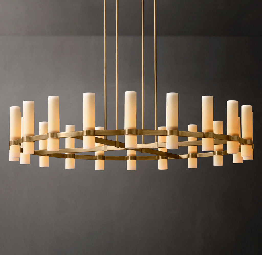 Artisan Ravelle Round Milk Glass Chandelier