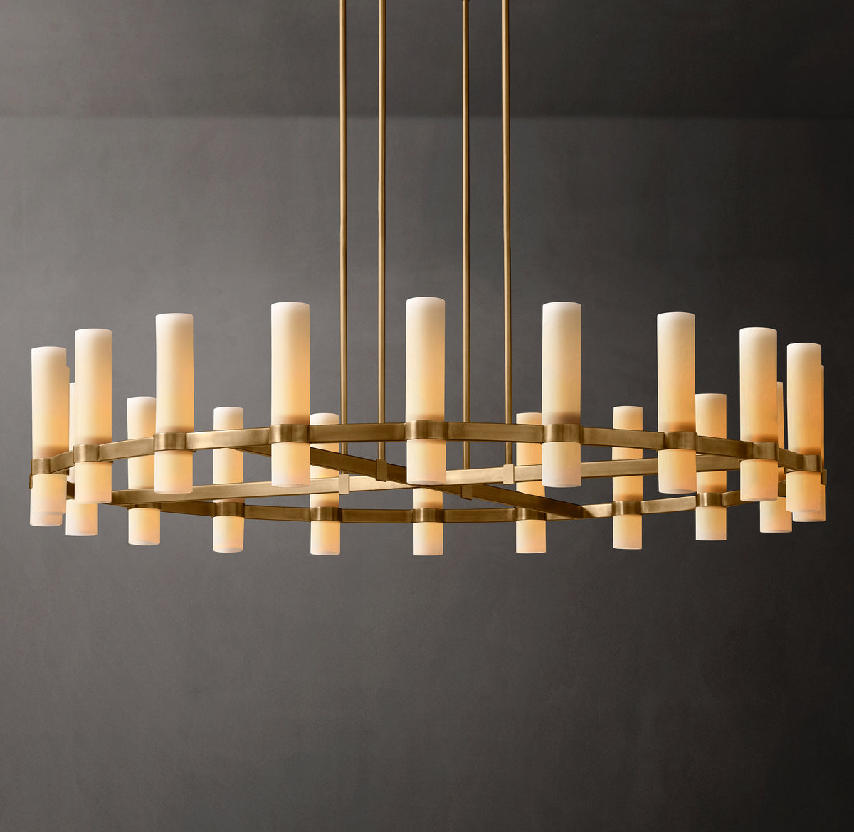 Artisan Ravelle Round Milk Glass Chandelier