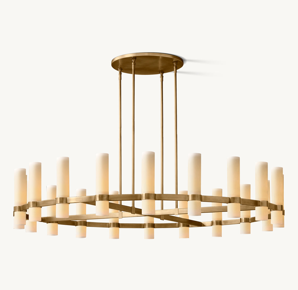 Artisan Ravelle Round Milk Glass Chandelier, alternate view