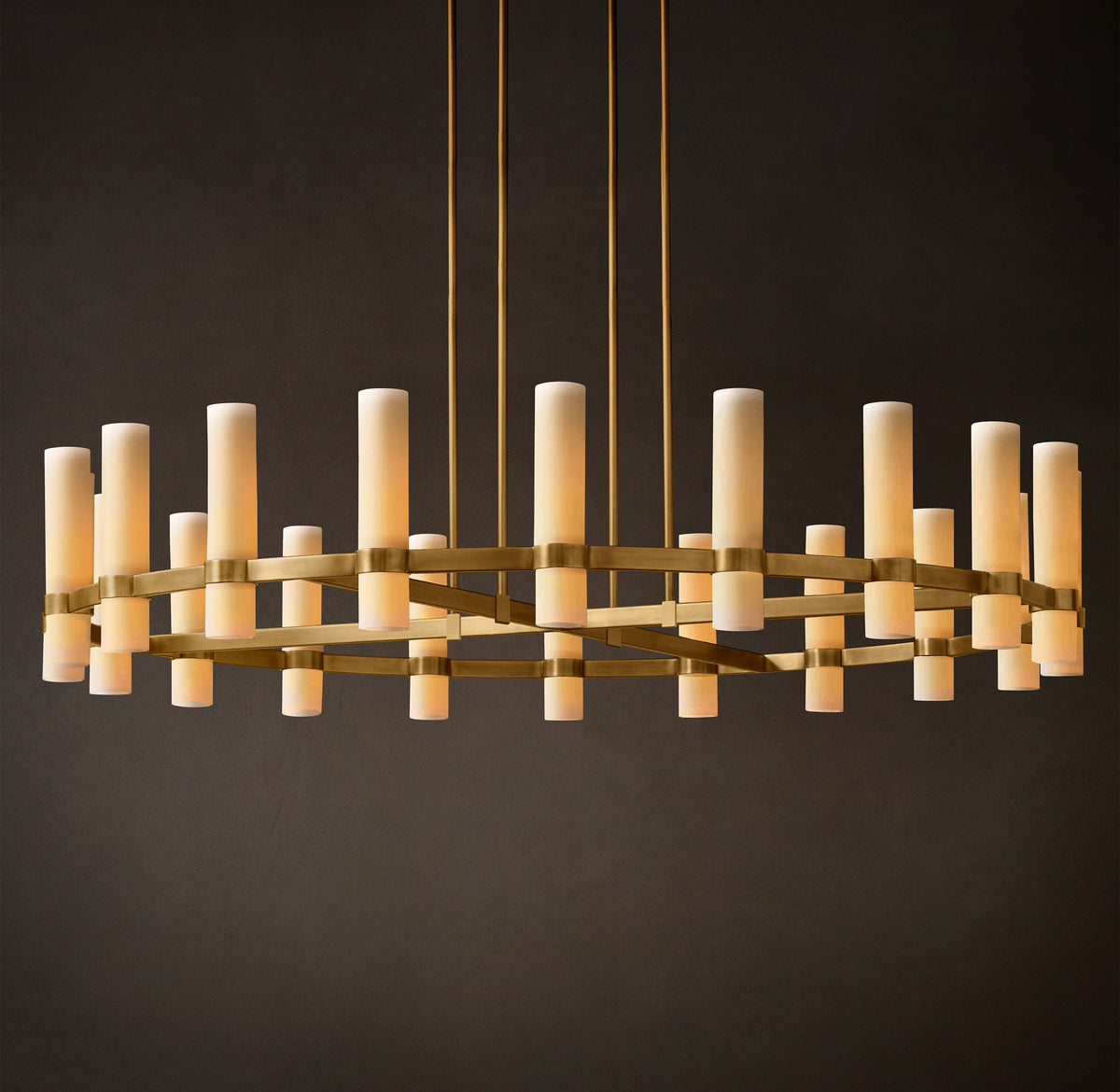 Artisan Ravelle Round Milk Glass Chandelier – 60"