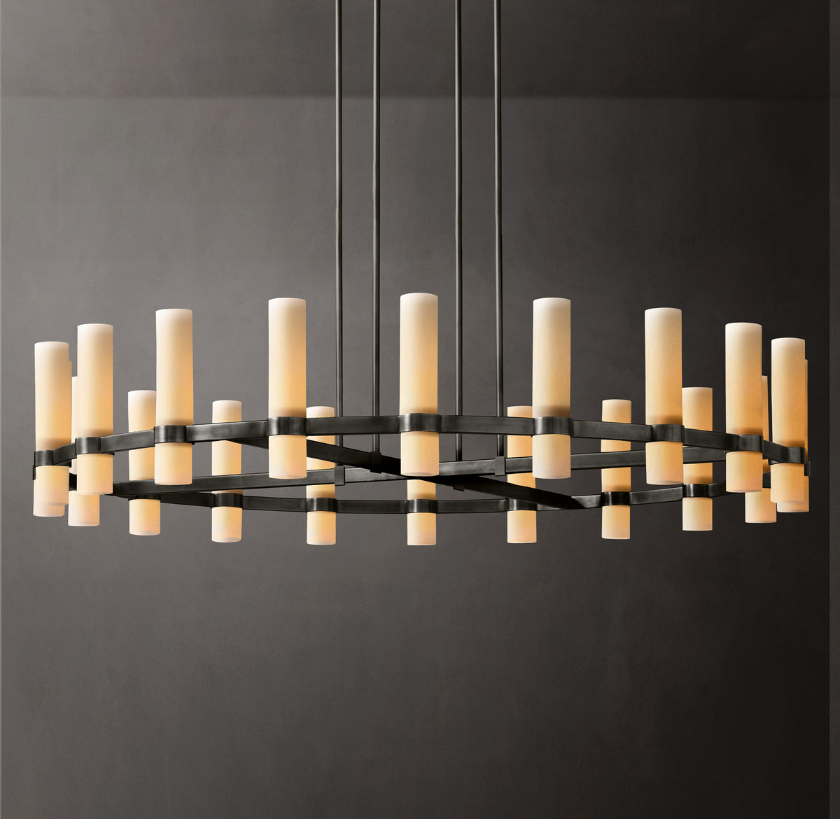 Artisan Ravelle Round Milk Glass Chandelier
