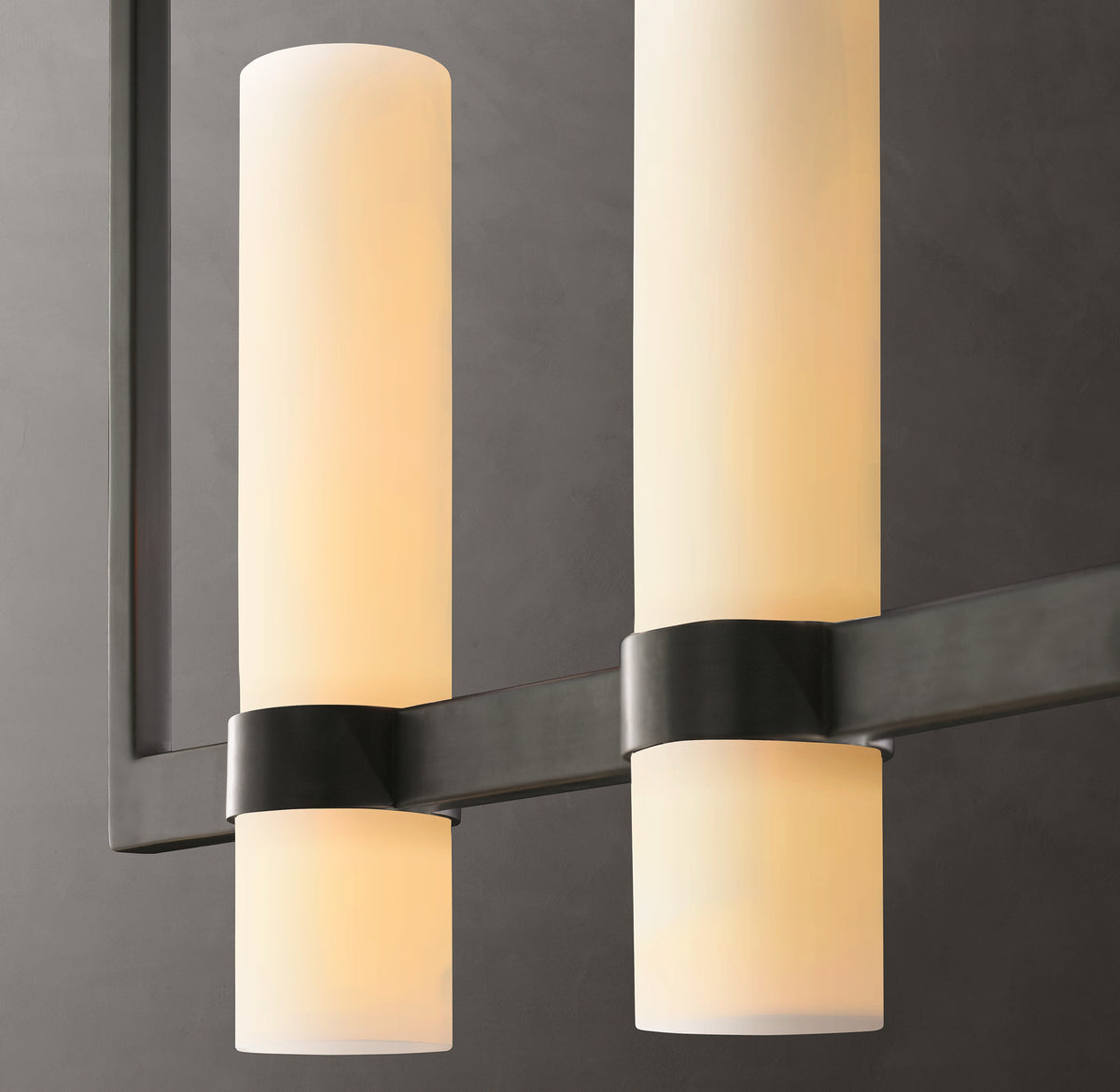Artisan Ravelle Linear Milk Glass Chandelier – 54"