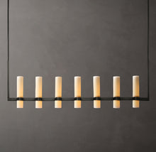 Artisan Ravelle Linear Milk Glass Chandelier – 54"