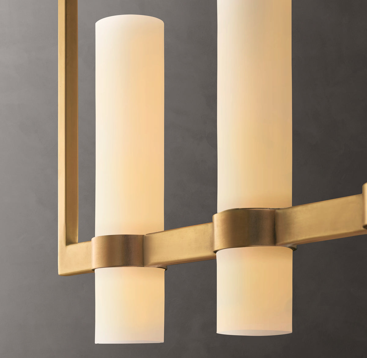 Artisan Ravelle Linear Milk Glass Chandelier – 71"